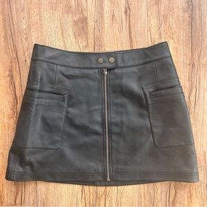 Free People Black Leather Skirt Size 10